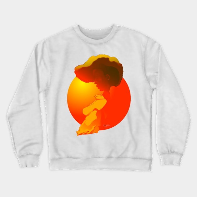 The Chick Sunset_version 2 Crewneck Sweatshirt by UBiv Art Gallery